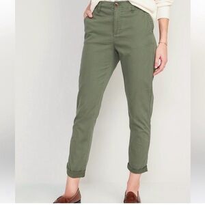 Old Navy Women’s Olive Camo Green Casual Slim Tapered Chinos Pants Size XL